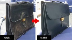 カバン バッグ 本革 修理 修復 塗り直し エルメス ドクターかばん ブリーフケース 黒